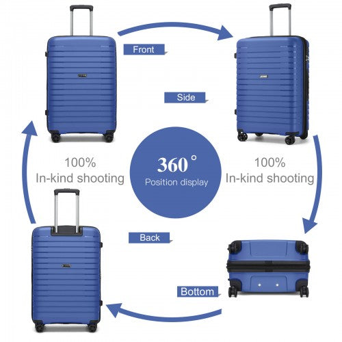 Kono KSK2595 24-inch navy and black suitcase – detail view 24