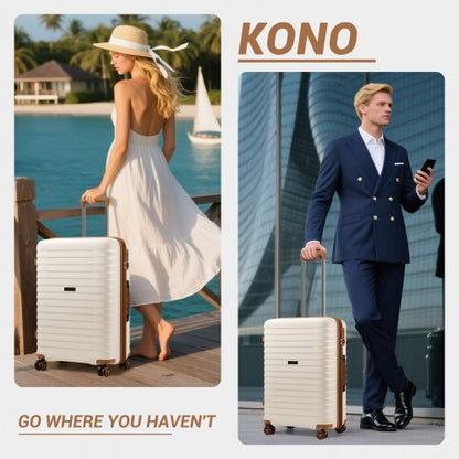 Kono KSK2595 24-inch beige and brown suitcase – detail view 24