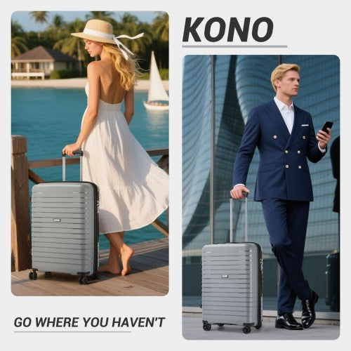 Kono KSK2595 24-inch grey and black suitcase – set view