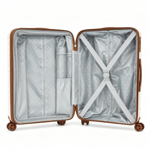Kono KSK2595 24-inch beige and brown suitcase – detail view 24