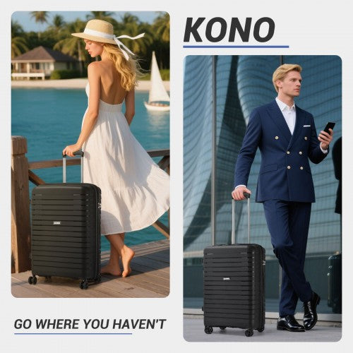 Kono KSK2595 24-inch black suitcase – set view