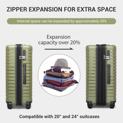 Kono KSK2595 24-inch green and black suitcase – detail view 24