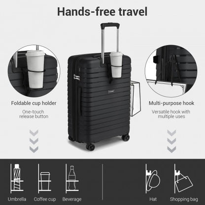 Kono KSK2595 24-inch black suitcase – detail view 24
