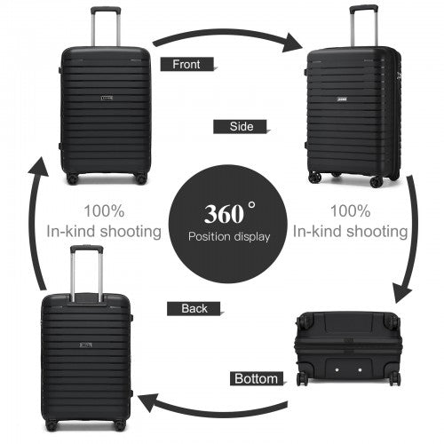Kono KSK2595 24-inch black suitcase – detail view 24