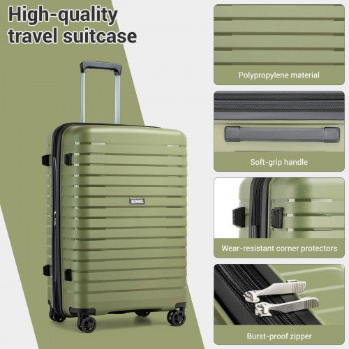 Kono KSK2595 24-inch green and black suitcase – detail view 24