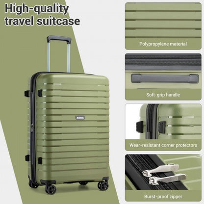 Kono KSK2595 24-inch green and black suitcase – detail view 24