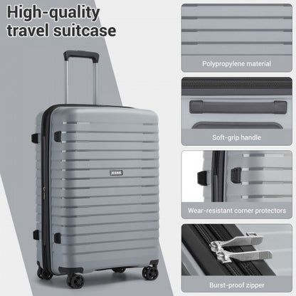 Kono KSK2595 24-inch grey and black suitcase – detail view 24