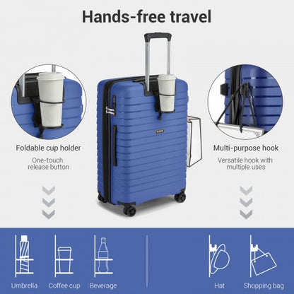 Kono KSK2595 24-inch navy and black suitcase – detail view 24