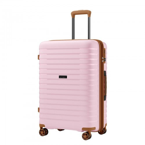Kono KSK2595 24-inch pink and brown suitcase – detail view 24