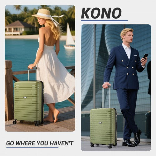 Kono KSK2595 24-inch green and black suitcase – set view