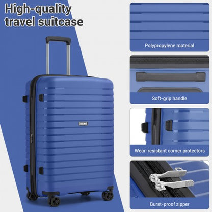 Kono KSK2595 24-inch navy and black suitcase – detail view 24