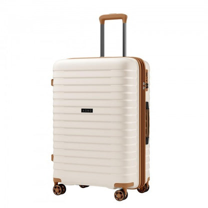 Kono KSK2595 24-inch beige and brown suitcase – detail view 24