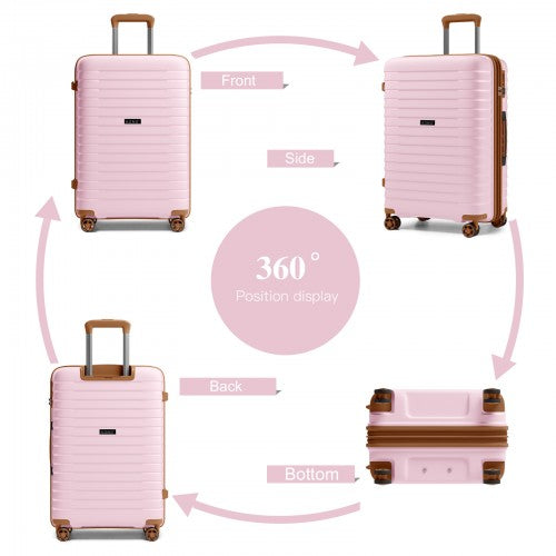 Kono KSK2595 24-inch pink and brown suitcase – detail view 24