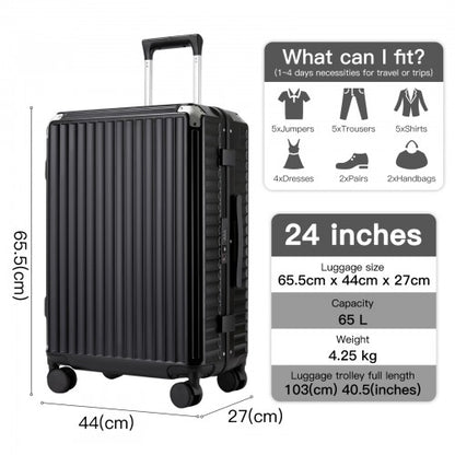 Kono KSK2693 24-inch black suitcase – detail view 24