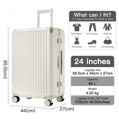 Kono KSK2693 24-inch white suitcase – detail view 24
