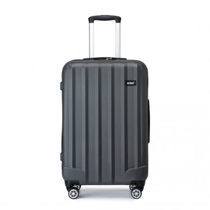 K1773-1L - Kono 28 Inch Striped ABS+PC Hard Shell Luggage with 360-Degree Spinner Wheels - Grey