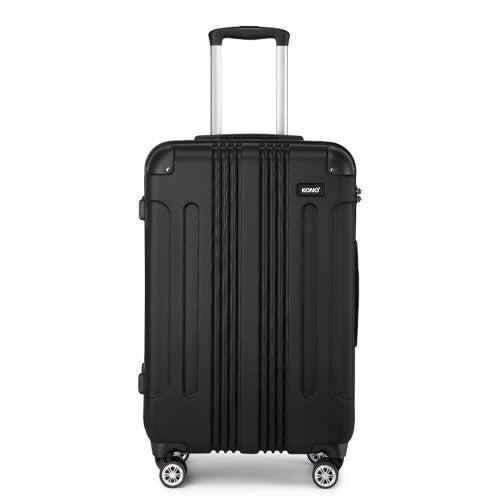 K1777-1L - Kono 28 Inch ABS Lightweight Compact Hard Shell Travel Luggage For Extended Journeys - Black