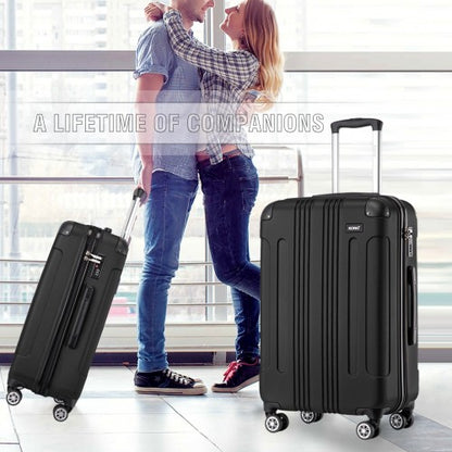 K1777-1L - Kono 28 Inch ABS Lightweight Compact Hard Shell Travel Luggage For Extended Journeys - Black