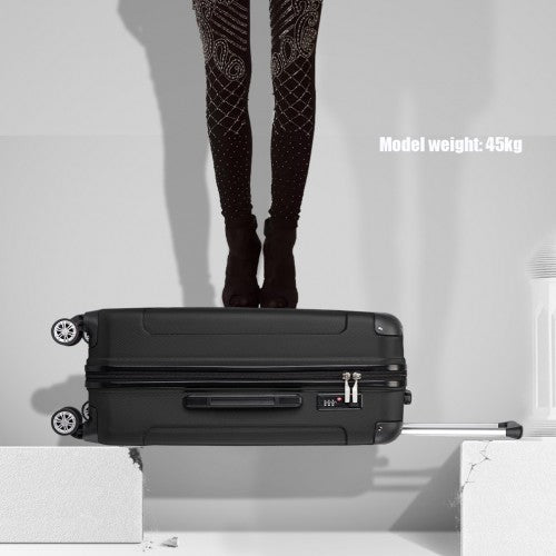 K1777-1L - Kono 28 Inch ABS Lightweight Compact Hard Shell Travel Luggage For Extended Journeys - Black