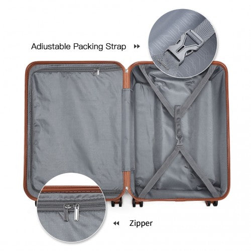 Kono K1871-1L 28-inch cream and cloudy blue suitcase – detail view 4