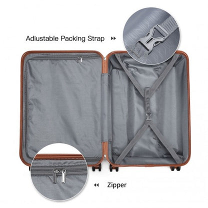 Kono K1871-1L 28-inch cream and cloudy blue suitcase – detail view 4