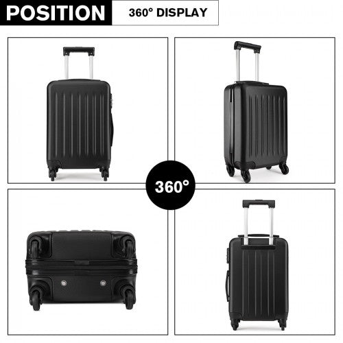 K1872L - Kono 28 Inch ABS Hard Shell Luggage 4 Wheel Spinner Suitcase - Black