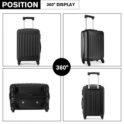 K1872L - Kono 28 Inch ABS Hard Shell Luggage 4 Wheel Spinner Suitcase - Black