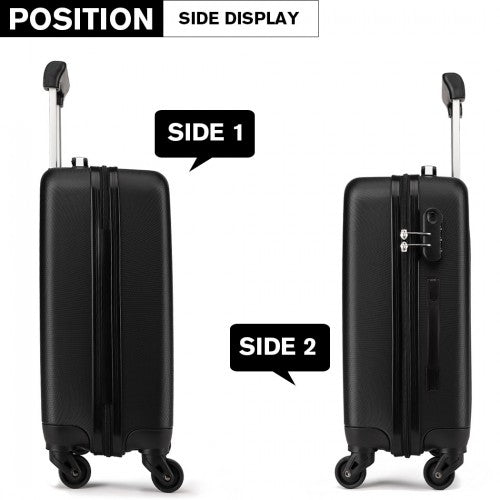 K1872L - Kono 28 Inch ABS Hard Shell Luggage 4 Wheel Spinner Suitcase - Black
