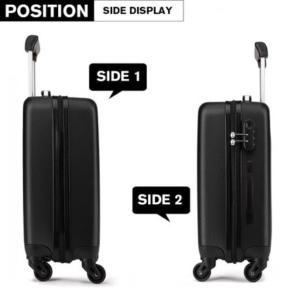 K1872L - Kono 28 Inch ABS Hard Shell Luggage 4 Wheel Spinner Suitcase - Black