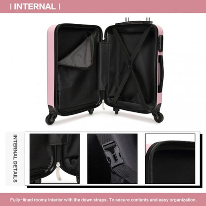 K1872L - Kono 28 Inch ABS Hard Shell Luggage 4 Wheel Spinner Suitcase - Pink