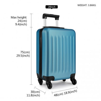 K1872L - Kono 28 Inch ABS Hard Shell Luggage 4 Wheel Spinner Suitcase - Navy