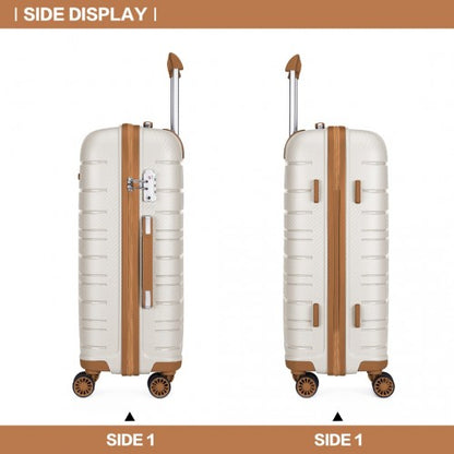 Kono K2091L 28-inch cream suitcase – detail view 9