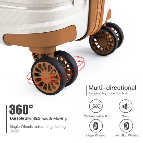 Kono K2091L 28-inch cream suitcase – detail view 6