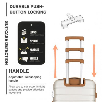 Kono K2091L 28-inch cream suitcase – detail view 8