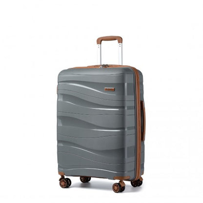 Kono K2094L 28-inch grey and brown suitcase – detail view 28