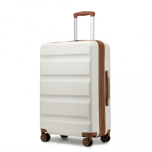 Kono KSK2482 28-inch cream and brown suitcase – detail view 28