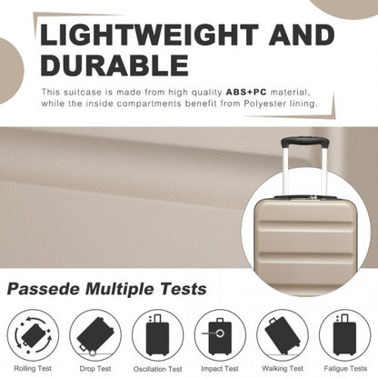 KSK2482 - Kono 28 Inch Expandable Horizontal Engraved Hard Shell ABS+PC Check-In Suitcase with TSA Lock - Gold