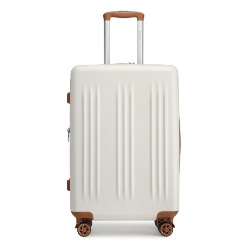 Kono KSK2483 28-inch cream and brown suitcase – detail view 28