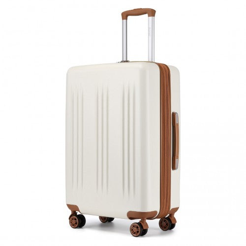 Kono KSK2483 28-inch cream and brown suitcase – detail view 28