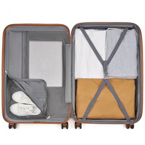 Kono 28" KSK2484 - Expandable Lightweight Hard Shell ABS+PC Check-In Suitcase with TSA Lock Ideal for Extended Trips and Secure Travel