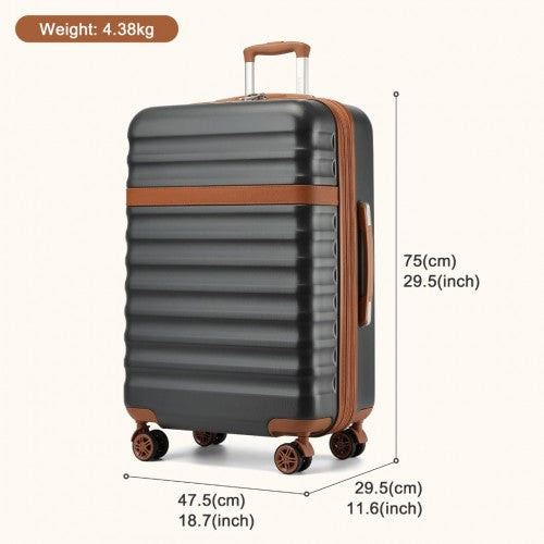 Kono 28" KSK2484 - Expandable Lightweight Hard Shell ABS+PC Check-In Suitcase with TSA Lock Ideal for Extended Trips and Secure Travel