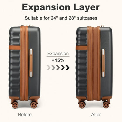 Kono 28" KSK2484 - Expandable Lightweight Hard Shell ABS+PC Check-In Suitcase with TSA Lock Ideal for Extended Trips and Secure Travel