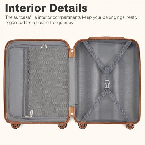 Kono 28" KSK2484 - Expandable Lightweight Hard Shell ABS+PC Check-In Suitcase with TSA Lock Ideal for Extended Trips and Secure Travel
