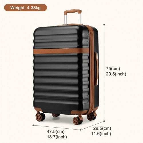 Kono 28" KSK2484 - Expandable Lightweight Hard Shell ABS+PC Check-In Suitcase with TSA Lock Ideal for Extended Trips and Secure Travel