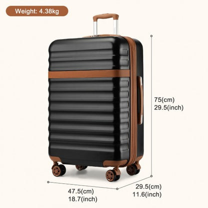Kono 28" KSK2484 - Expandable Lightweight Hard Shell ABS+PC Check-In Suitcase with TSA Lock Ideal for Extended Trips and Secure Travel