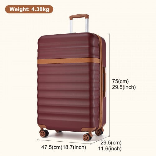 Kono 28" KSK2484 - Expandable Lightweight Hard Shell ABS+PC Check-In Suitcase with TSA Lock Ideal for Extended Trips and Secure Travel