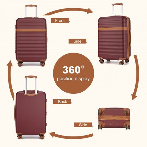 Kono 28" KSK2484 - Expandable Lightweight Hard Shell ABS+PC Check-In Suitcase with TSA Lock Ideal for Extended Trips and Secure Travel