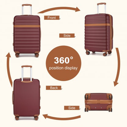 Kono 28" KSK2484 - Expandable Lightweight Hard Shell ABS+PC Check-In Suitcase with TSA Lock Ideal for Extended Trips and Secure Travel