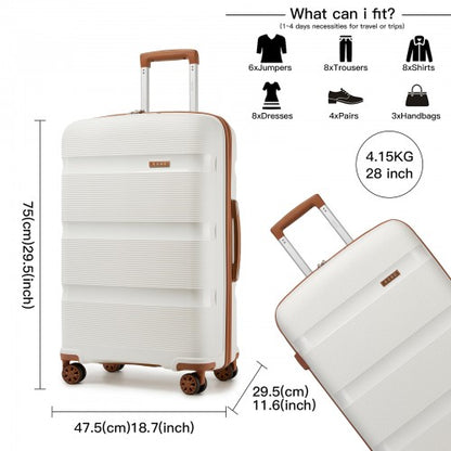 Kono KSK2492 28-inch cream and brown suitcase – detail view 28