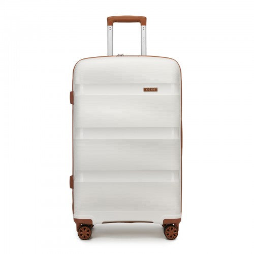 Kono KSK2492 28-inch cream and brown suitcase – detail view 28